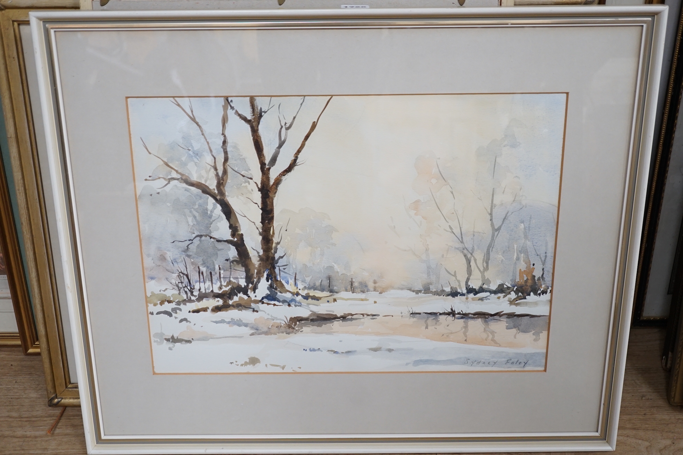 Sydney Foley (1916-2001), watercolour, ‘Winter’, signed with artist label verso, 36 x 50cm